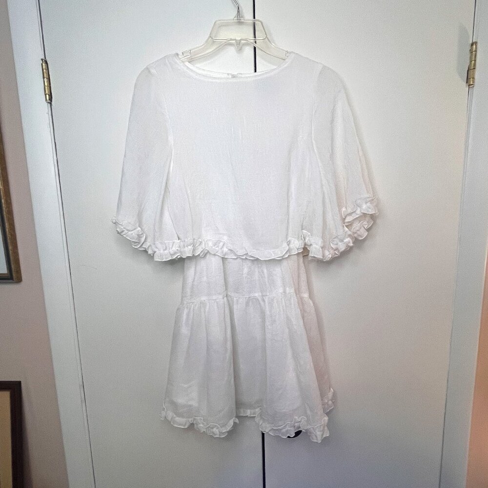 Princess Polly White Lightweight Flirty Mini Dress Size 2